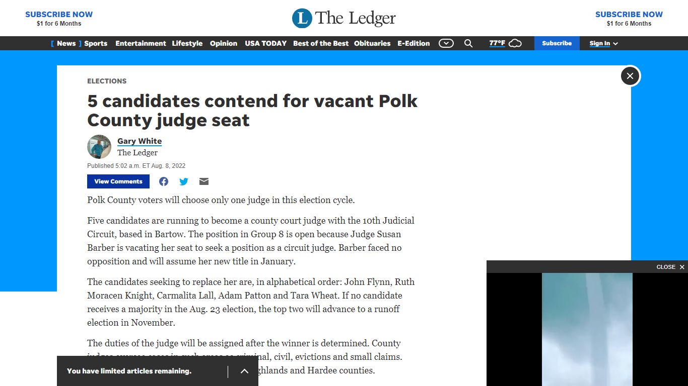 5 candidates contend for vacant Polk County judge seat